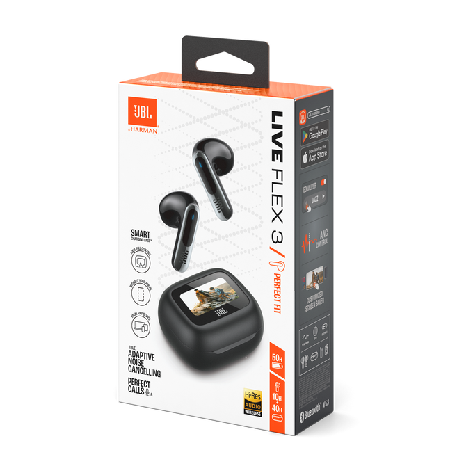 JBL Live Flex 3 - Black - True wireless noise-cancelling open-stick earbuds - Detailshot 15 image number null